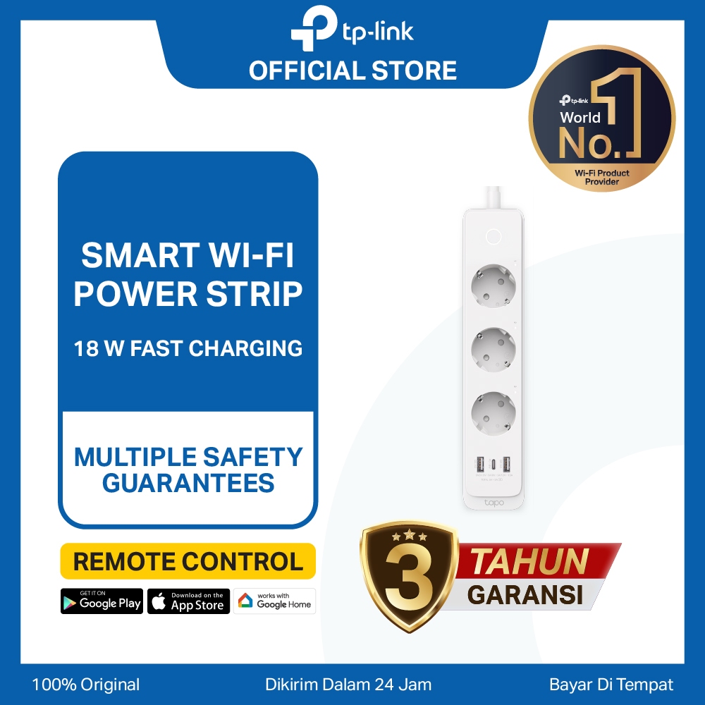 TP-LINK Tapo P300 Smart Wi-Fi Power Strip easy-to-use smart plug 18W