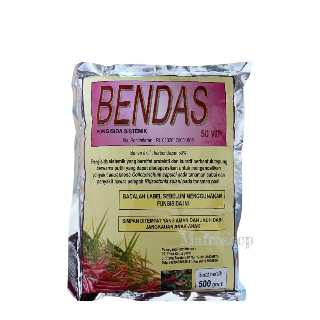 Fungisida Bendas 50 WP 500 Gram Obat Jamur Antraknosa Patek Cabe
