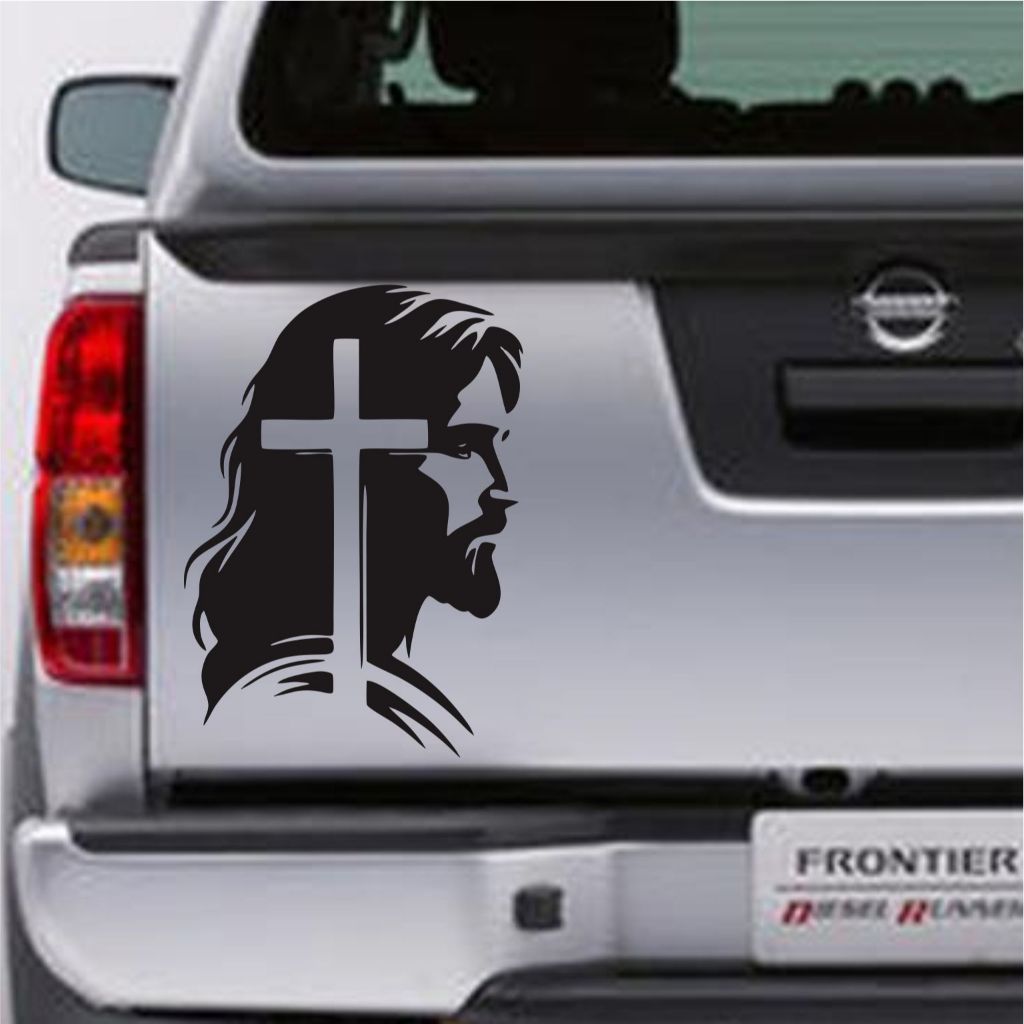 CUTTING STICKER JESUS SALIB STIKER BAGASI SALIB JESUS BERKUALITAS