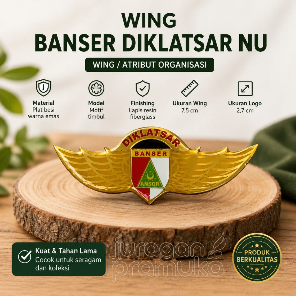 Wing Banser Diklatsar NU | Atribut Banser Nahdlatul Ulama Premium