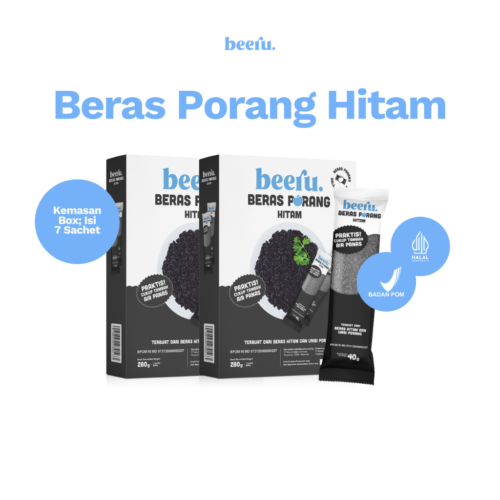 Beeru Beras Porang Hitam Isi 2 Box - Shirataki Konjac Rice