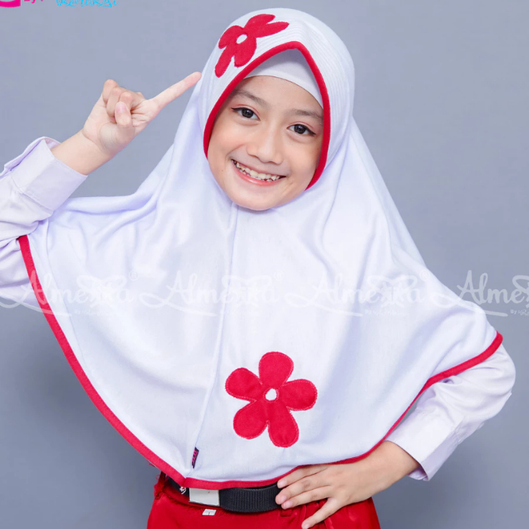 jilbab anak vania 6-9thn / hijab anak sekolah sd bunga vania