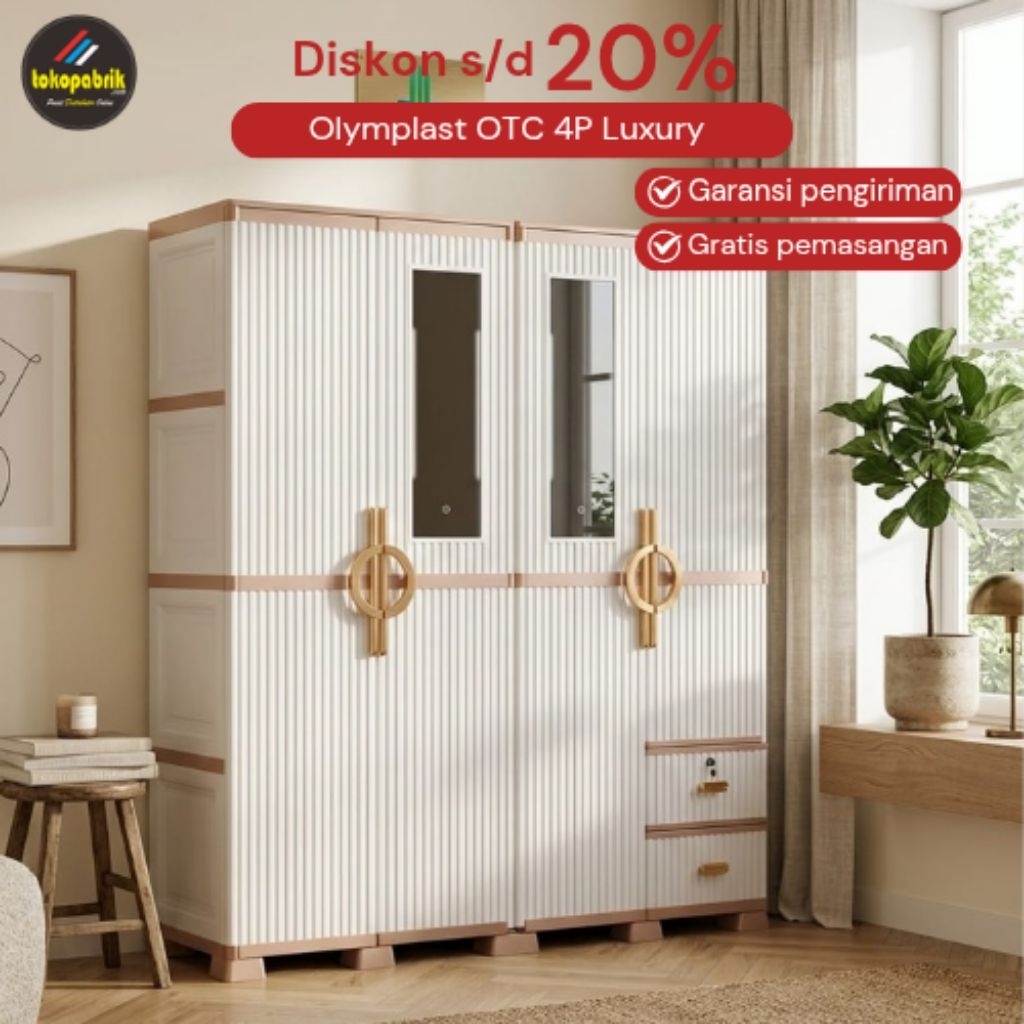 Olymplast lemari plastik OTC 3P Luxury OTC 2P Luxury OTC 3pintu Modern OTC Credenza lemari plastik m
