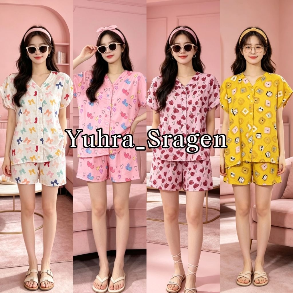 Promo |Bisa COD ( FREE ONGKIR )| One set  v neck / Setelan v-neck Busui Rayon Premium/viscose/twill 