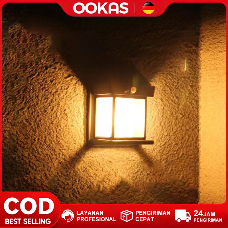 OOKAS  lampu dinding lampu taman tenaga surya kamar sorot lampu hias led outdoor