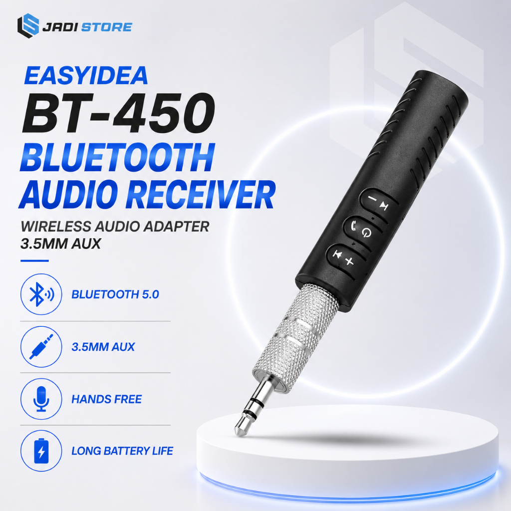 EASYIDEA Bluetooth Audio Receiver BT-450 Wireless Adapter 3.5mm AUX Jack Car Kit Audio Mobil Receive