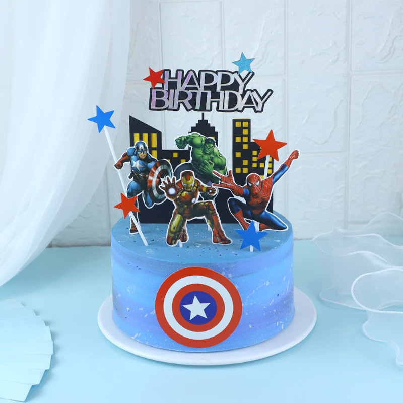 Topper Super hero Kertas, Hiasan Kue Kertas Super hero Ekonomis