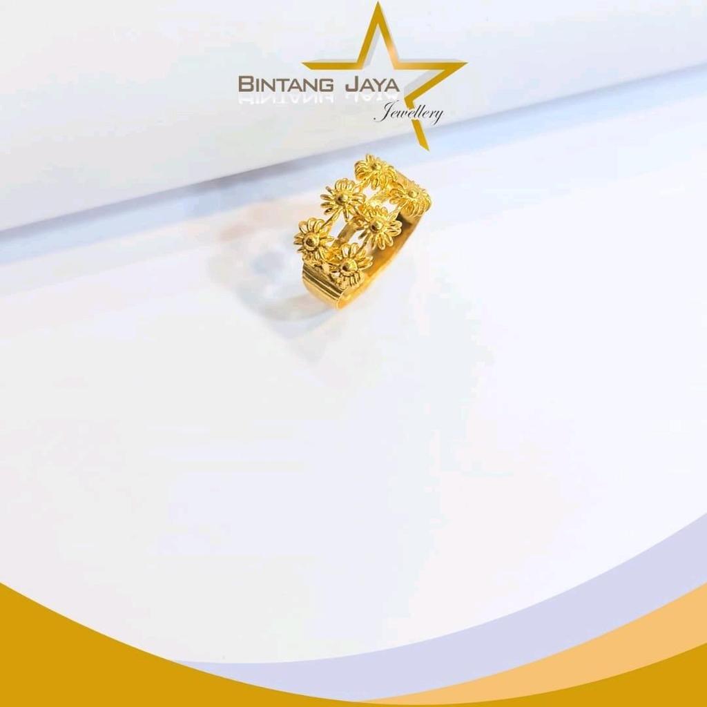 Cincin Emas LM99 Matahari 2 Baris | Berat 5gr - Kadar LM99 - Size 20| Investor Vibes (LJlive