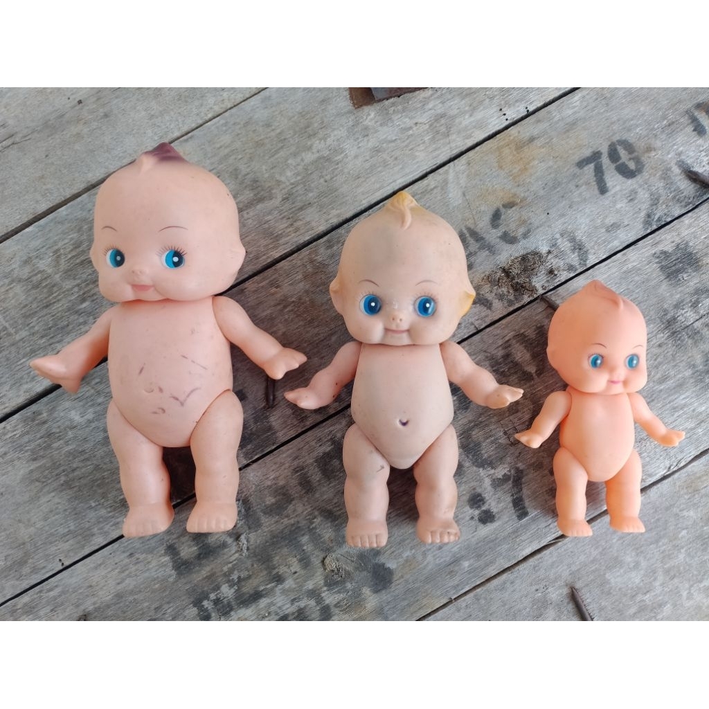 Boneka bayi "kewpie" karet jadul 1970n sepaket