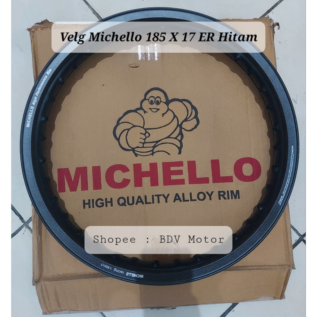 Velg Michello 185 X 17 E Hitam (185 Ring 17 Er shape)