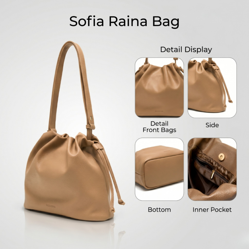 [Premium Edition] Berrybenka - Tas Bahu Selempang Wanita Sofia Raina Bucket Bags