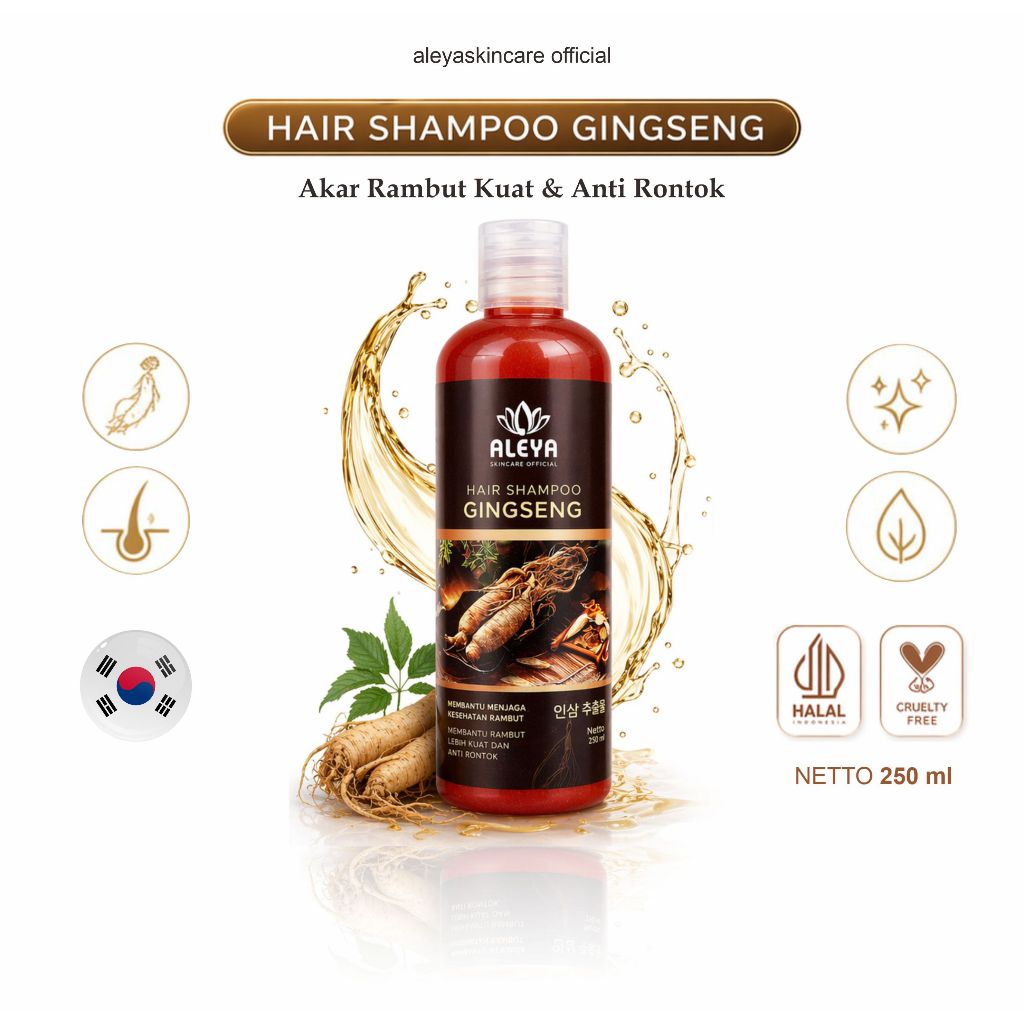 ALEYA SKINCARE - Shampo Ginseng Original Bpom 250ml Rambut Rontok Ketombe