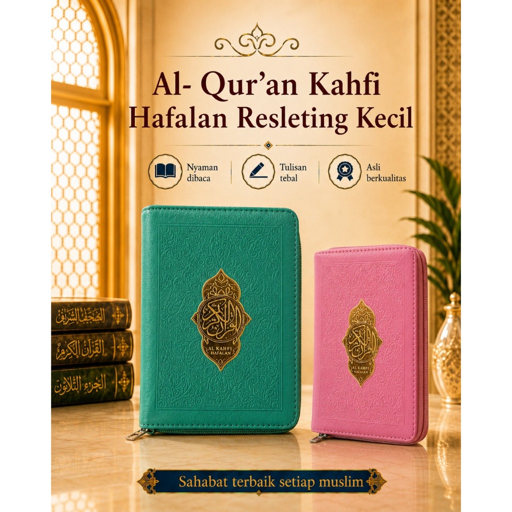 Mushaf Al Kahfi Rasm Ustmani Hafalan Resleting Kecil | Al- Qur'an Hafalan Resleting Kecil