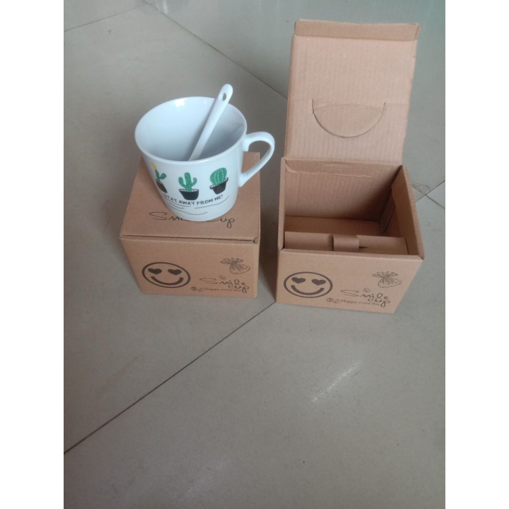 Cangkir keramik cantik+sendok