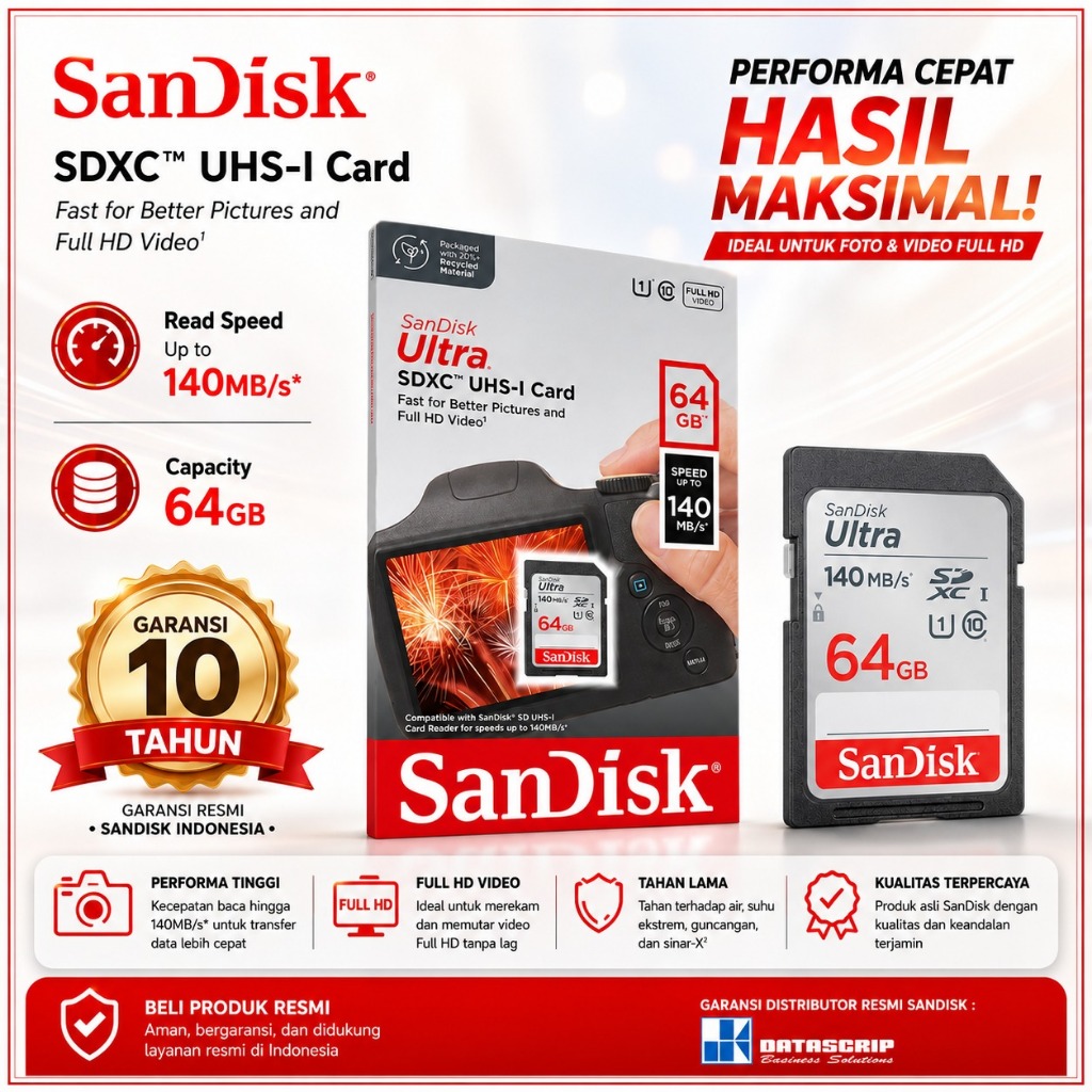 SANDISK SDHC 32 Gb Speed (120 Mbps) Class10