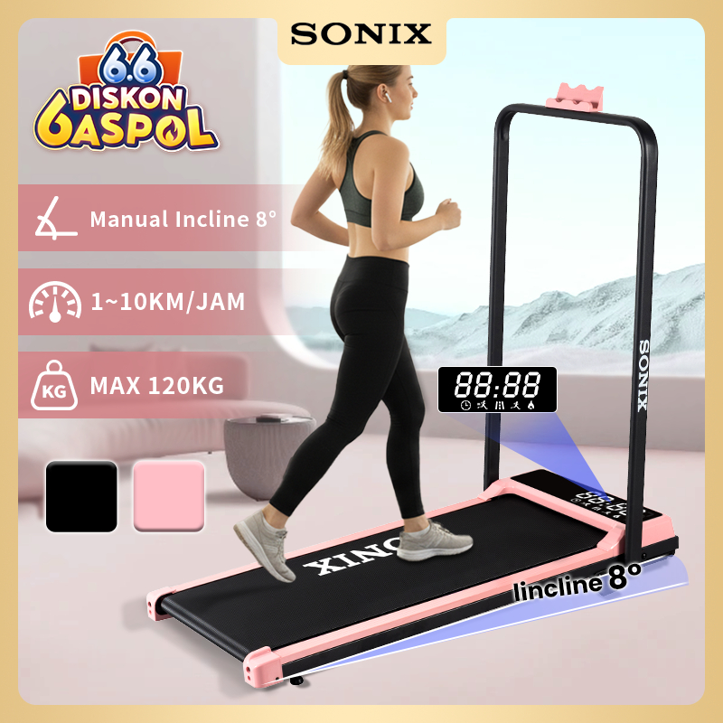 Sonix Lite Treadmill Incline 8 Derajat Listrik Walking Pad Running Termurah Dilipat Treadmill Portab