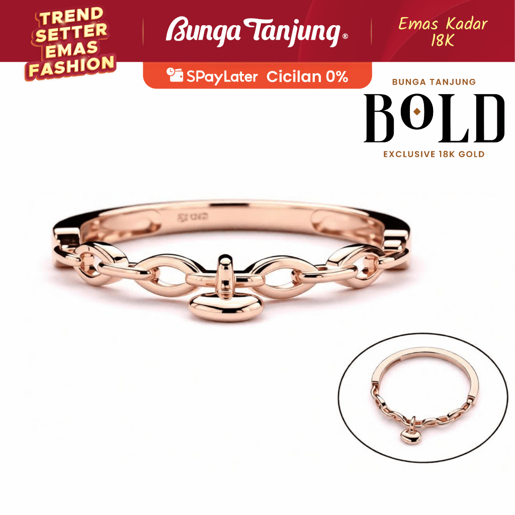 CINCIN CHAIN LINK BOLD - EMAS 18K - BUNGA TANJUNG GOLD