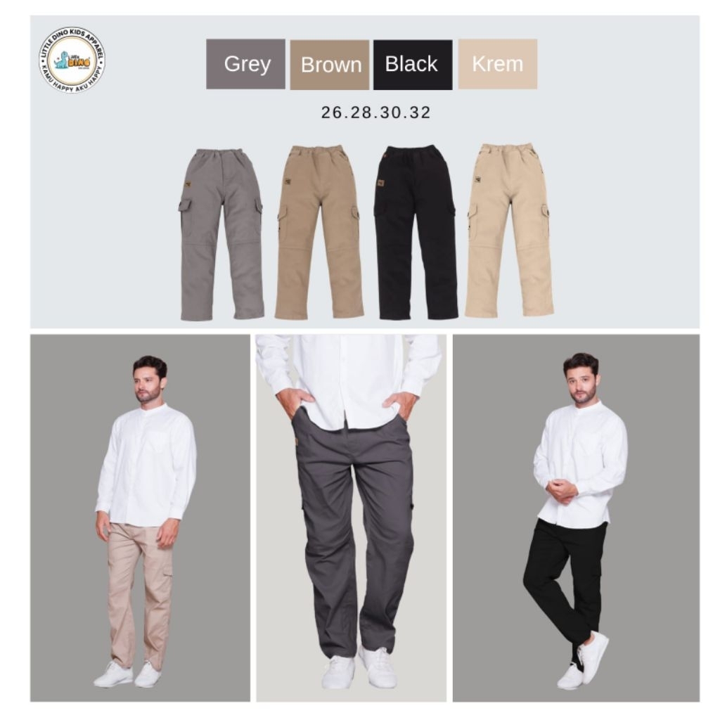 Celana panjang chinos CARGO JUMBO REMAJA - DEWASA by little dino | chinos CARGO JUMBO REMAJA - DEWAS