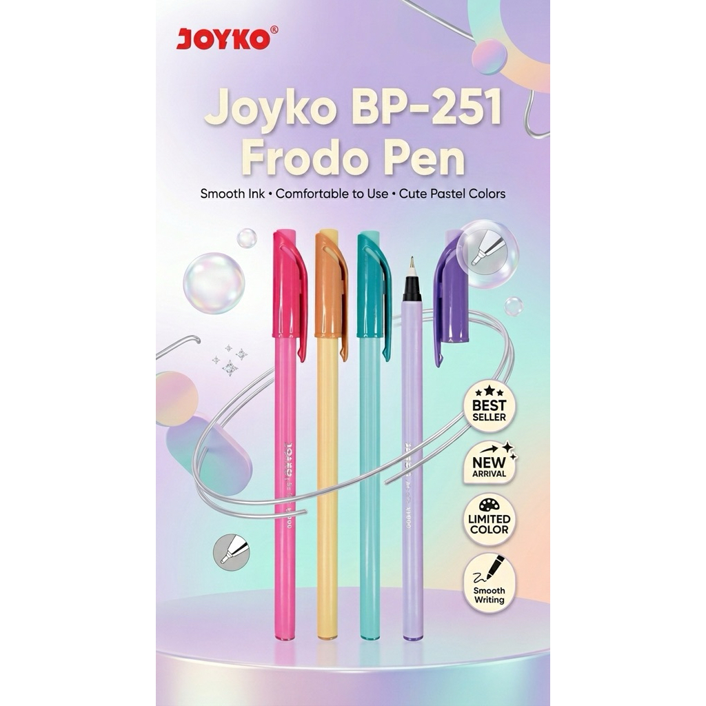 Pulpen Joyko Frodo Seri Pastel Pulpen Joyko Pulpen Ball Point Joyko Ball Pen