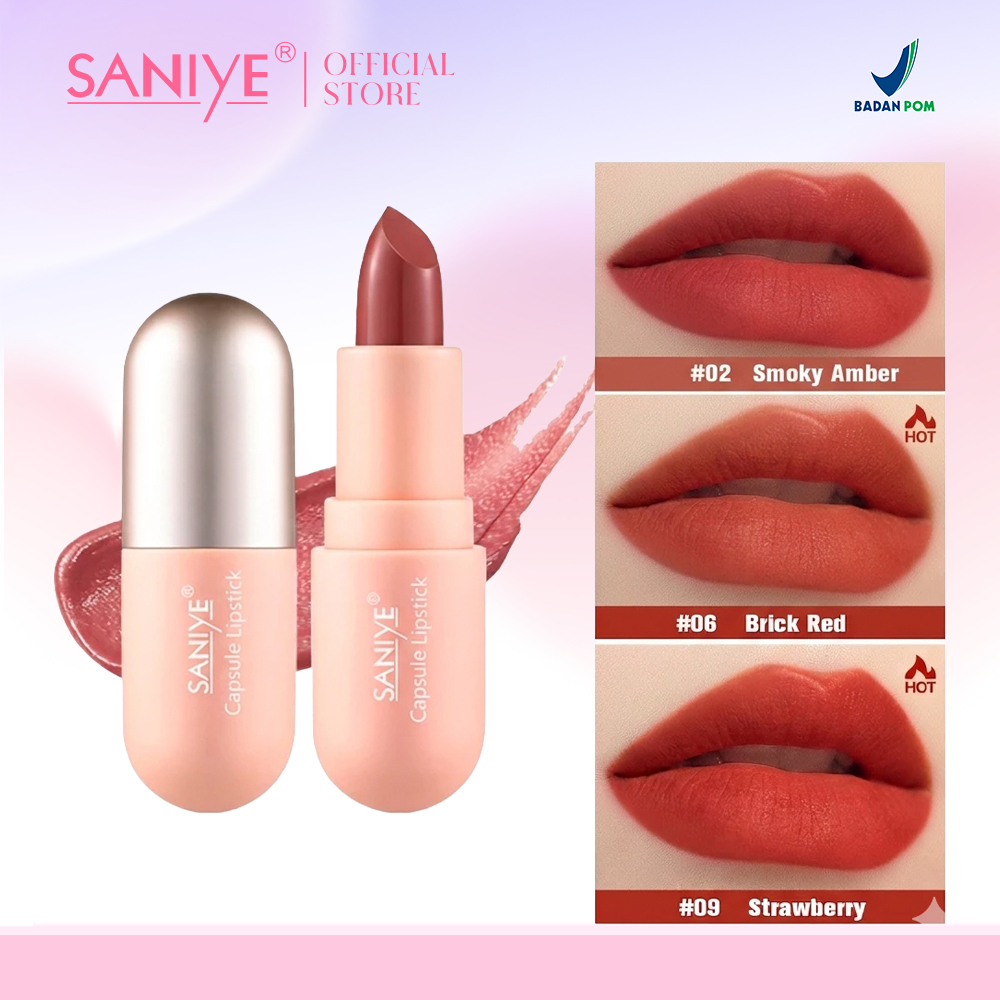 SANIYE [BPOM] 9 Warna Velvet Lipstik Matte Tahan Lama Waterproof Bibir Lipstick Kapsul K1139