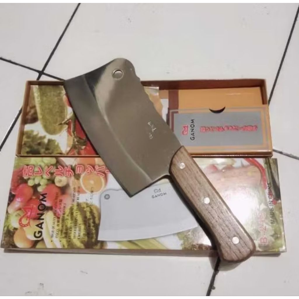 Pisau Gagang Kayu / Pisau Stainless besar/ Pisau Daging Stainless Gagang Kayu