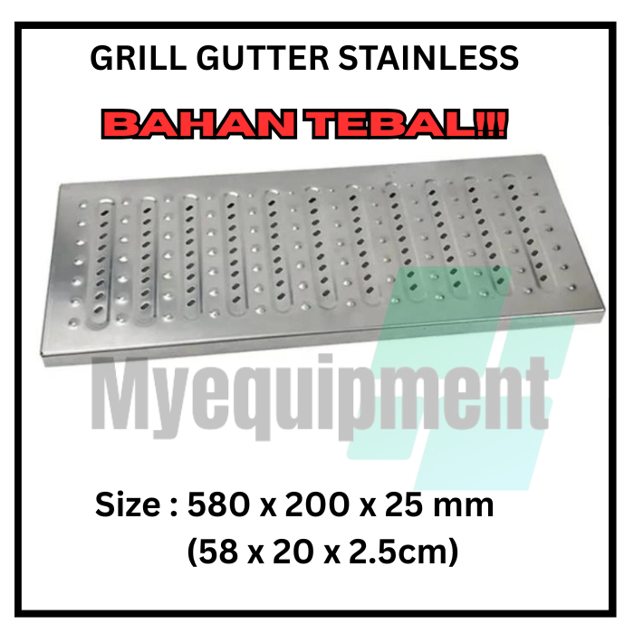 (MODEL LUBANG) GRILL GUTTER GRATING STAINLESS KTC-20-25-30 AF Grill Gutter Stainless/ Grating Stainl