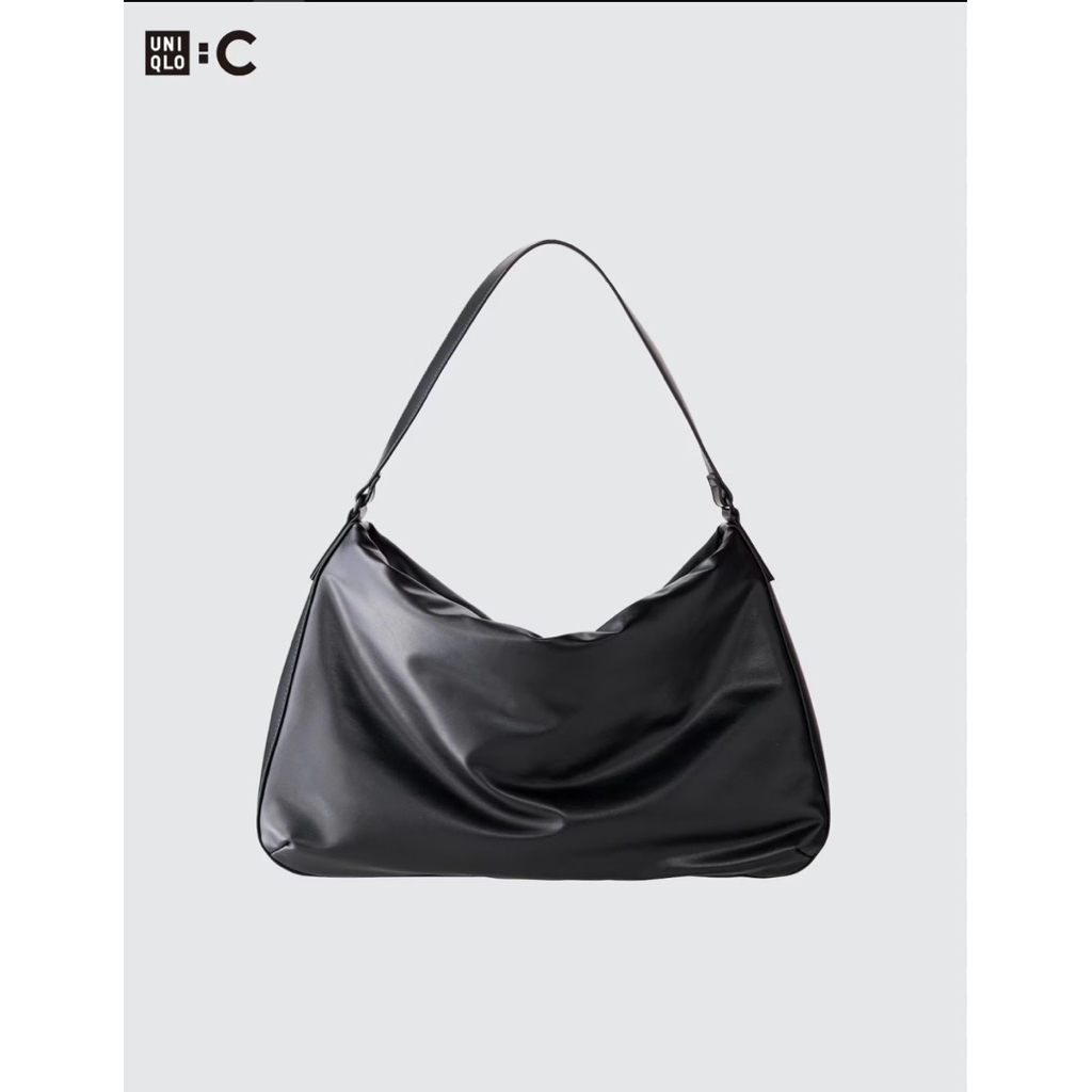 Uniqlo :C Leather Touch Puffy Bag "Black"