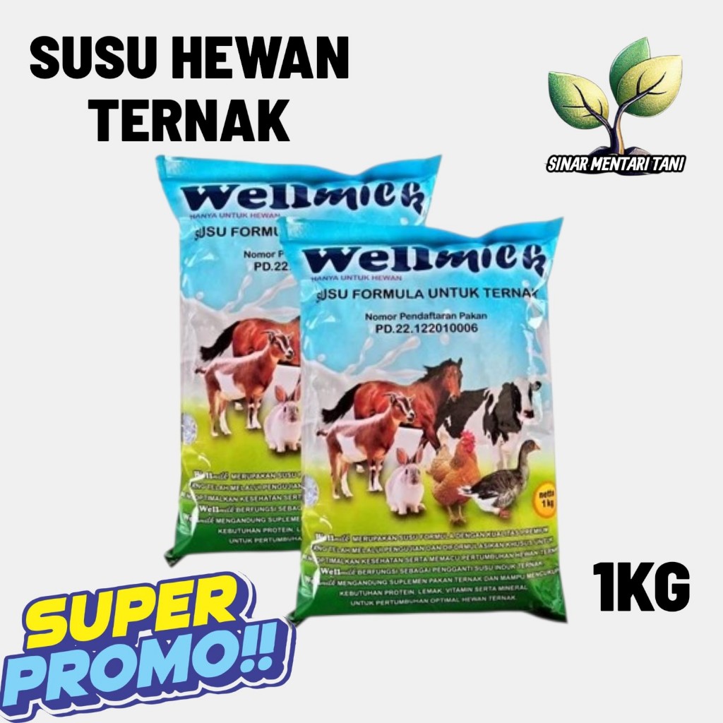 SUSU HEWAN WELLMILK 1kg PREMIUM Untuk anak Hewan penganti INDUK PROFAT MAXINOS