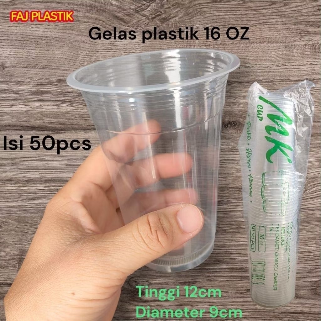 Gelas plastik MK 16 oz gelas plastik juice gelas plastik es gelas plastik sekali pakai gelas plastik