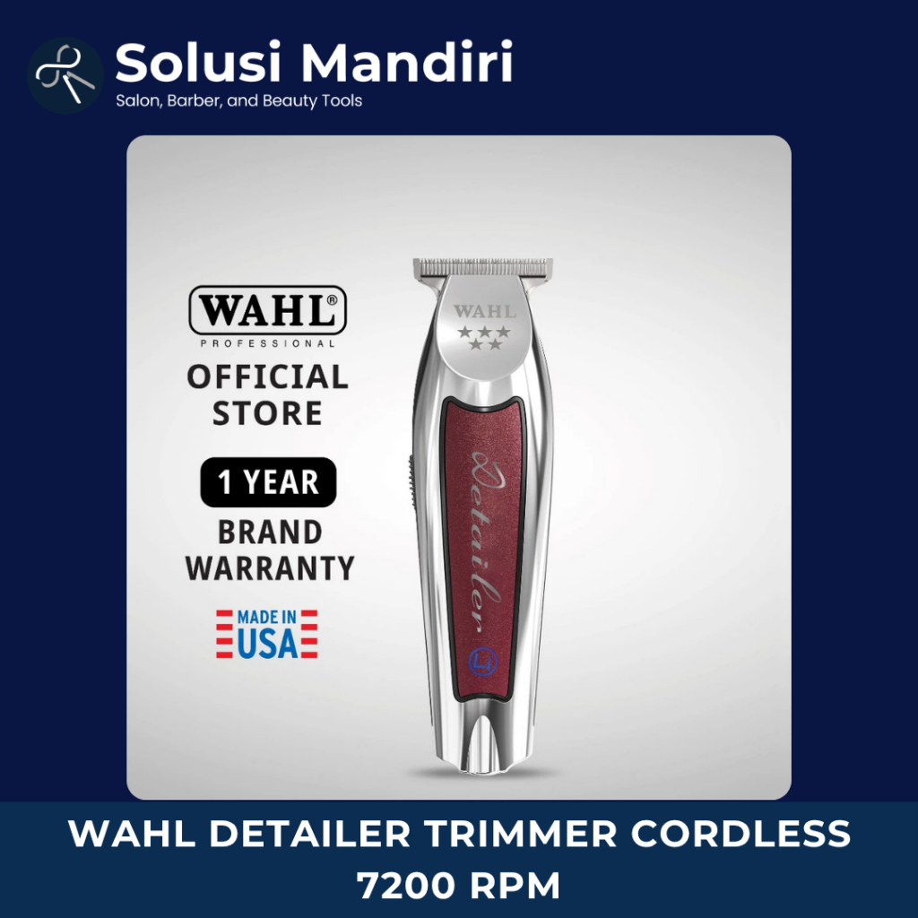Wahl Detailer Trimmer Cordless 7200rpm - Pemangkas Rambut Tanpa Kabel/Alat Cukur Rambut/Alat Barber