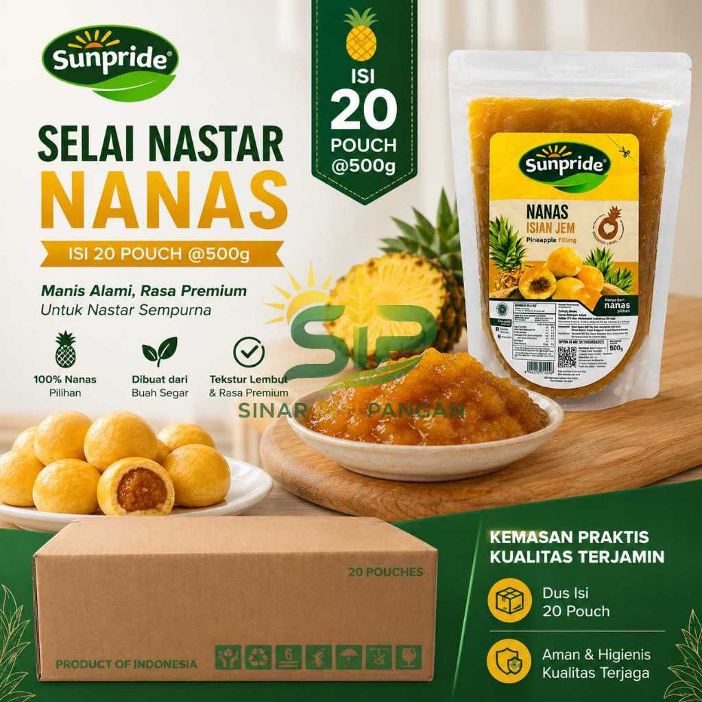 Selai Nastar Sunpride Nanas 20x500gr Isian Nastar Selai Nanas Alami Berserat Kemasan Grosir Industri