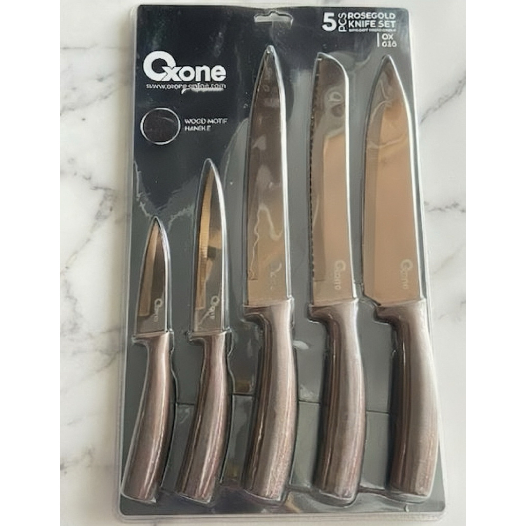 Pisau Oxone Original 5pcs Rosegold Knife Set OX-618