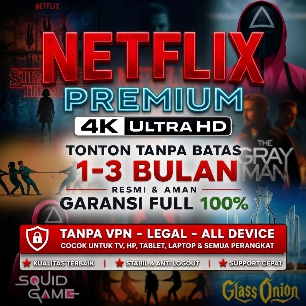 Netflix Akun Premium private 4K UHD Anti On Hold