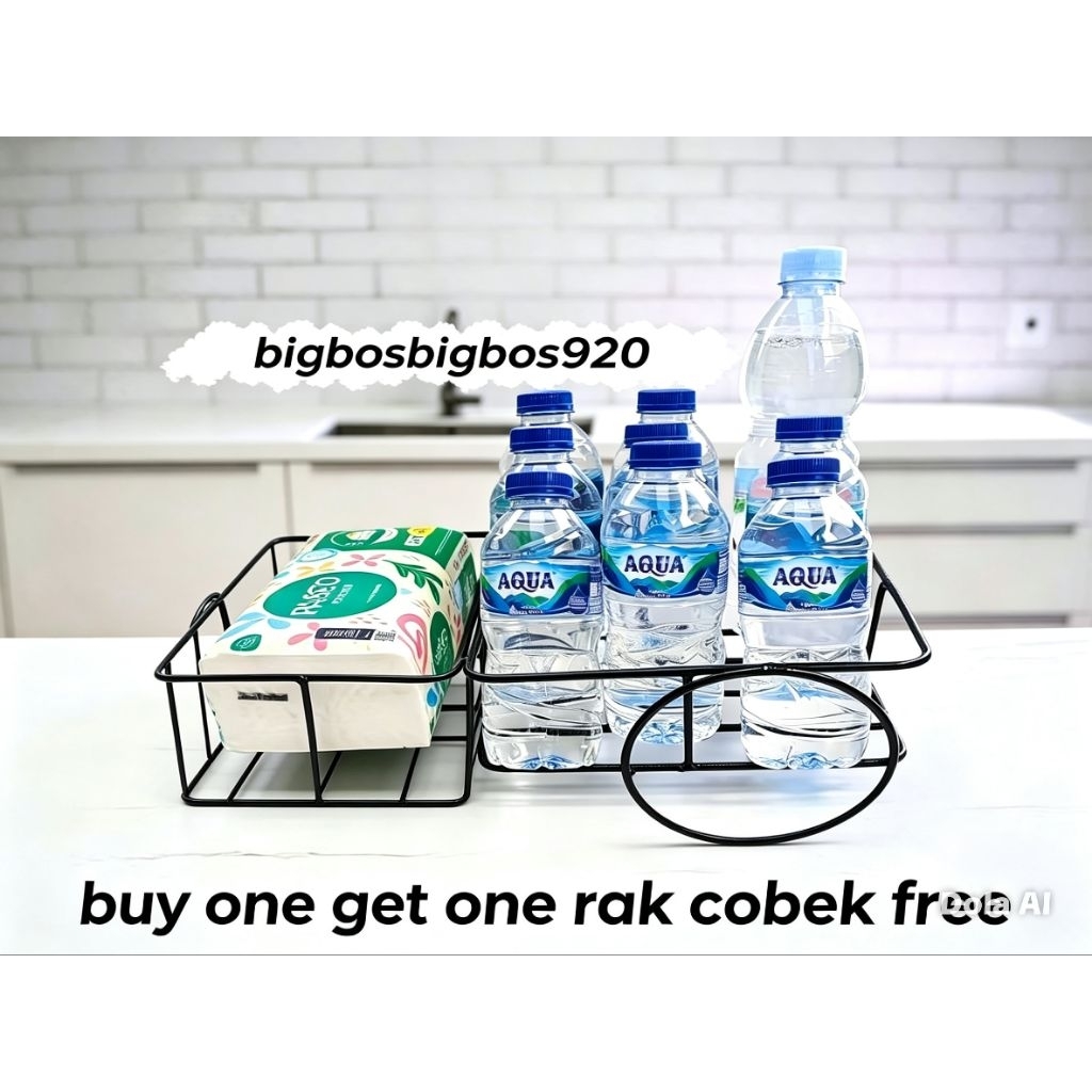 Rak Botol Aqua Serbaguna,Muat 6 botol ,rak tisu Bahan besi anti karat. Hemat tempat, cocok buat waru