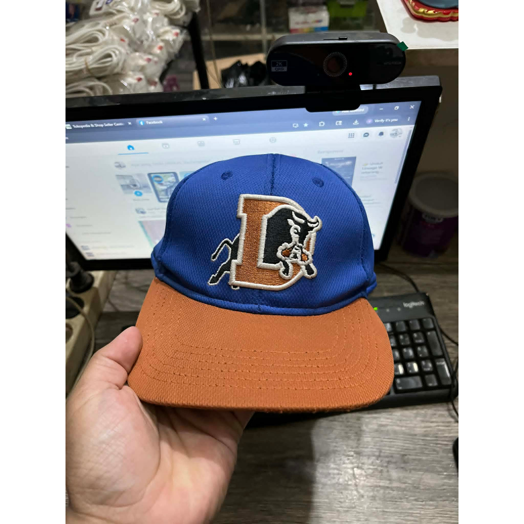TOPI SECOND LOGO D BANTENG BIRU ORANGE