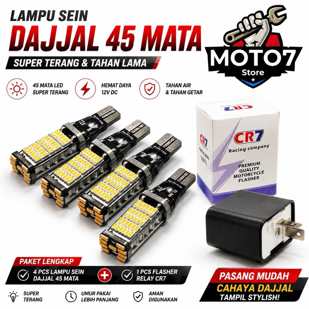 LAMPU SEIN SEN DAJJAL 45MATA SUPER TERANG DAN FLASER SEN CR 7 / PROMO LAMPU SEN DAJJAL PLUS FLASER C