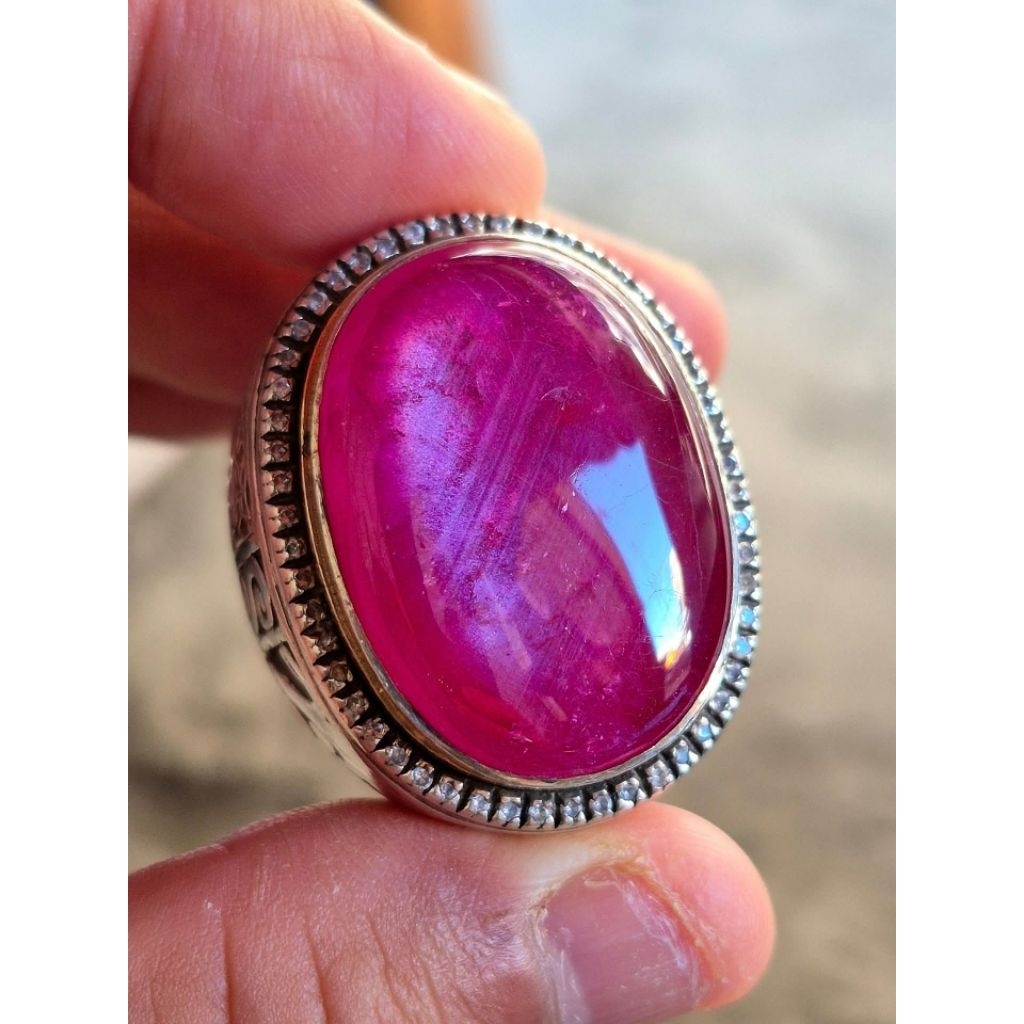 Natural ruby jumbo ring perak