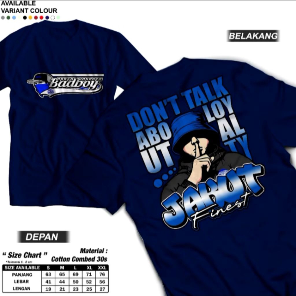 KAOS FANS SEPAKBOLA SUPORTER PERSITARA JAKARTA - Jakarta Utara Bad Boys Holigans TSHIRT acara santay