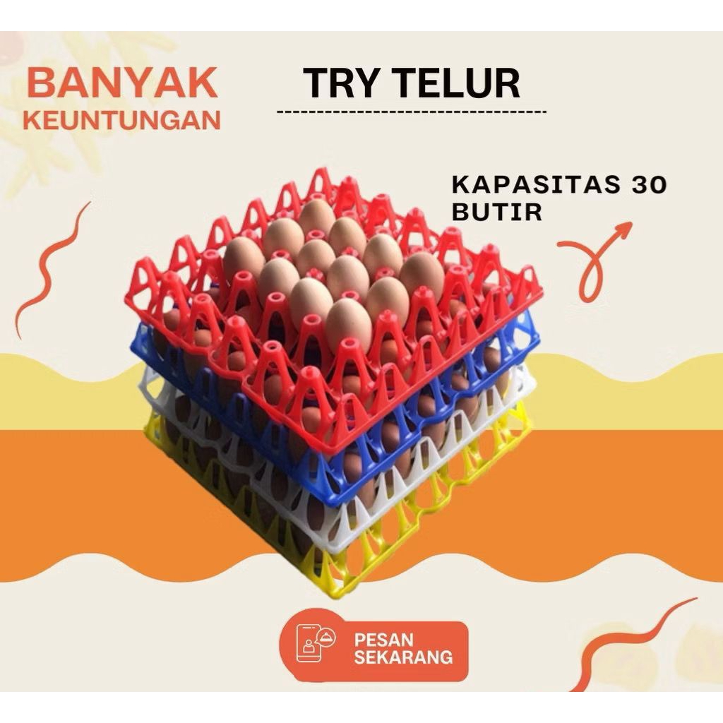 Tempat Telur Keranjang Telur Rak Telur Plastik Tray 30 butir Rak Telor Plastik Egg Tray Krat Telur