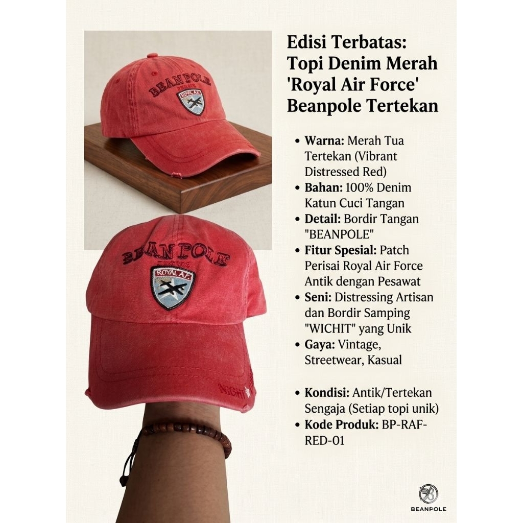 TOPI CAPS BEANPOLE JEANS MODEL RIPED 2ND ORIGINAL