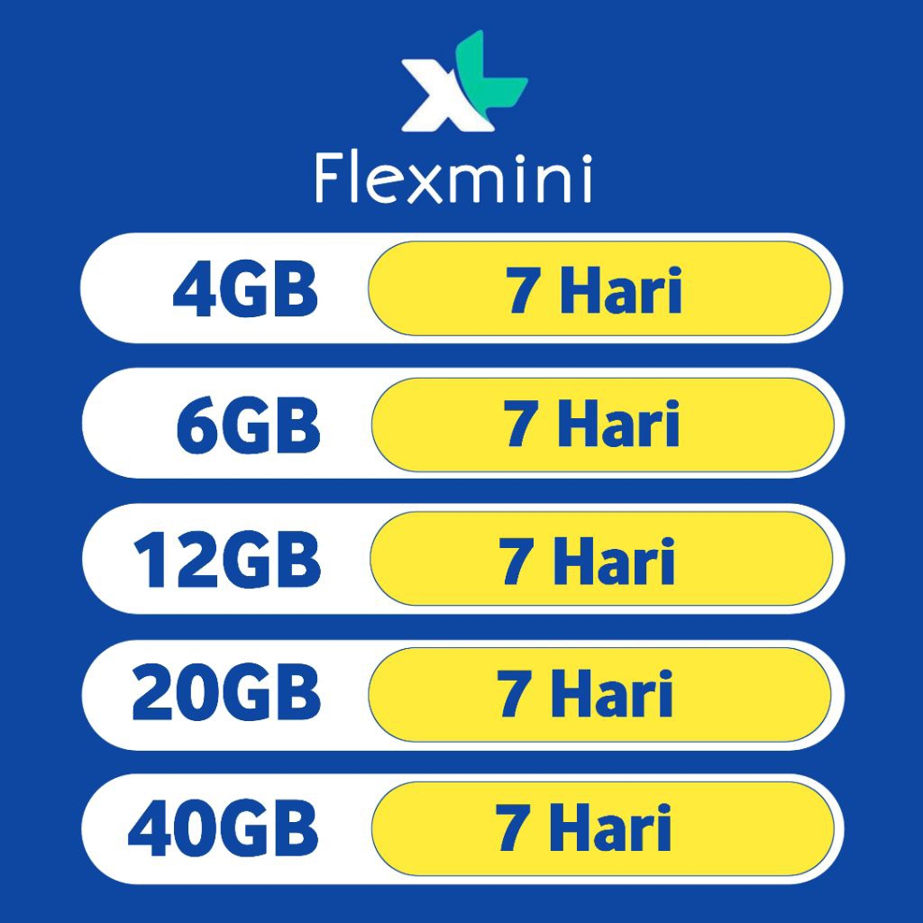 Paket Data XL Flexmini 7hari 24jam Nasional