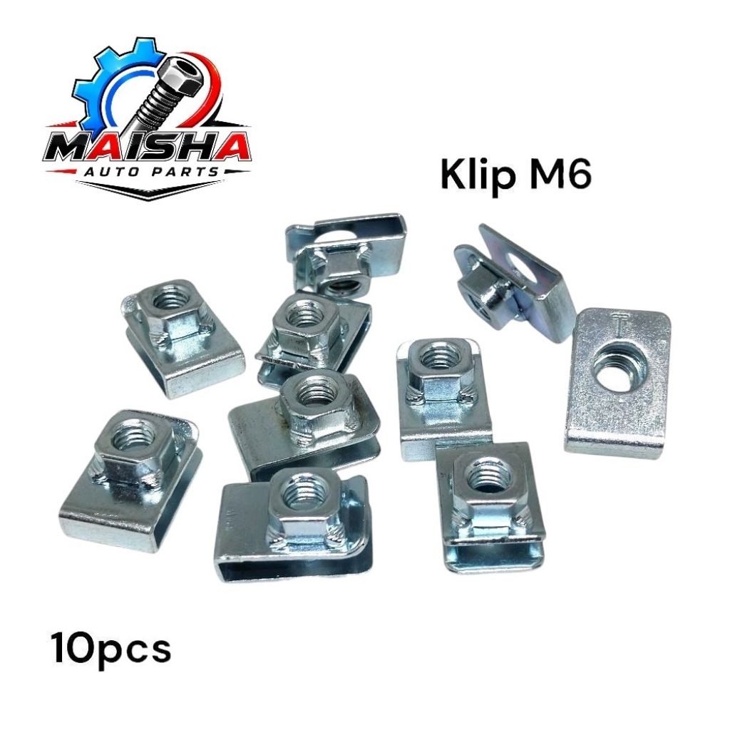 Clip Klip Spit M6 Baut 10 Klip M6 Standar/Klip M6 Lebar/Klip M6 Hitam Universal