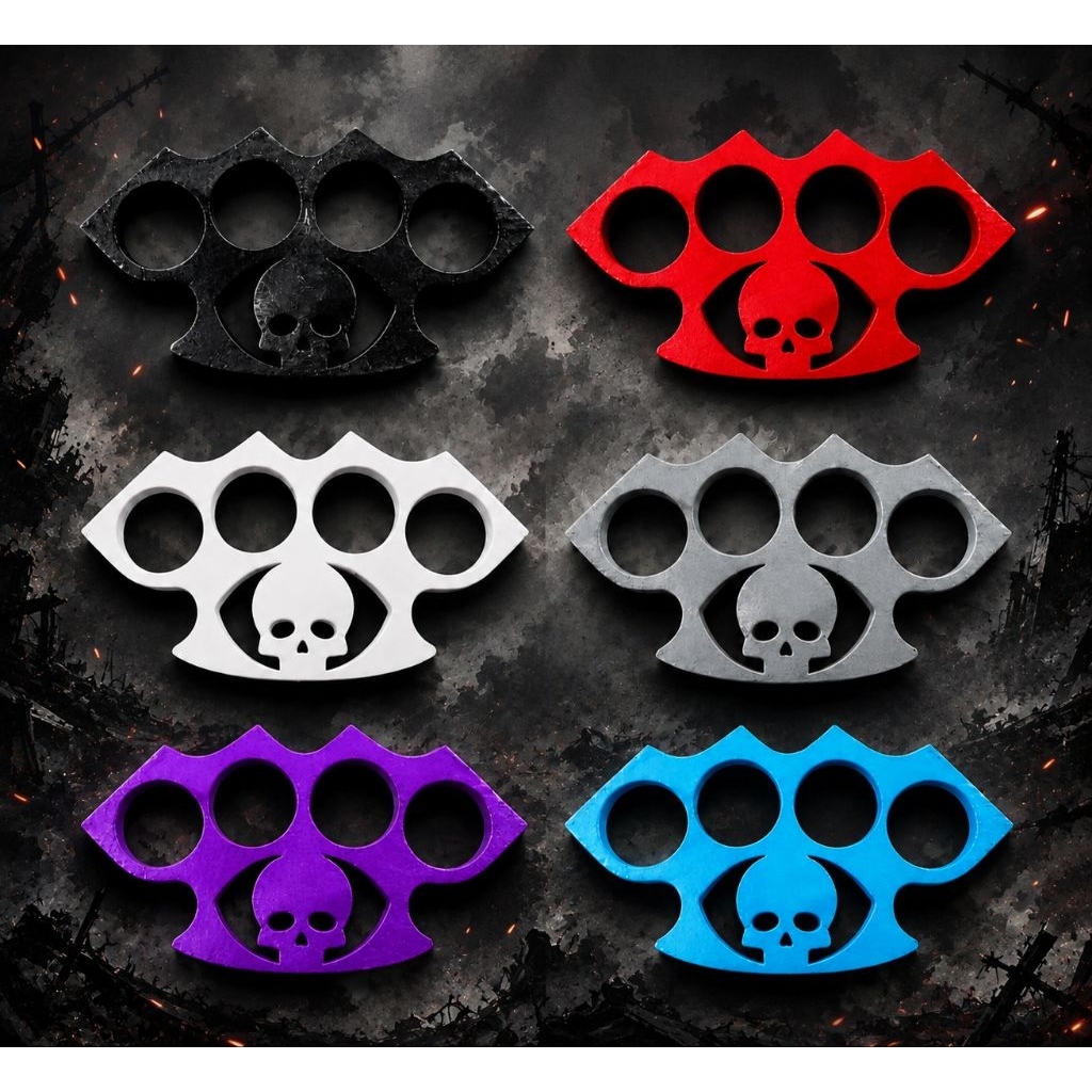 Knuckle Duster Self Defense Alat Tinju Alat Pelindung Diri Variasi Skull Tengkorak Bahan Plastik Ker