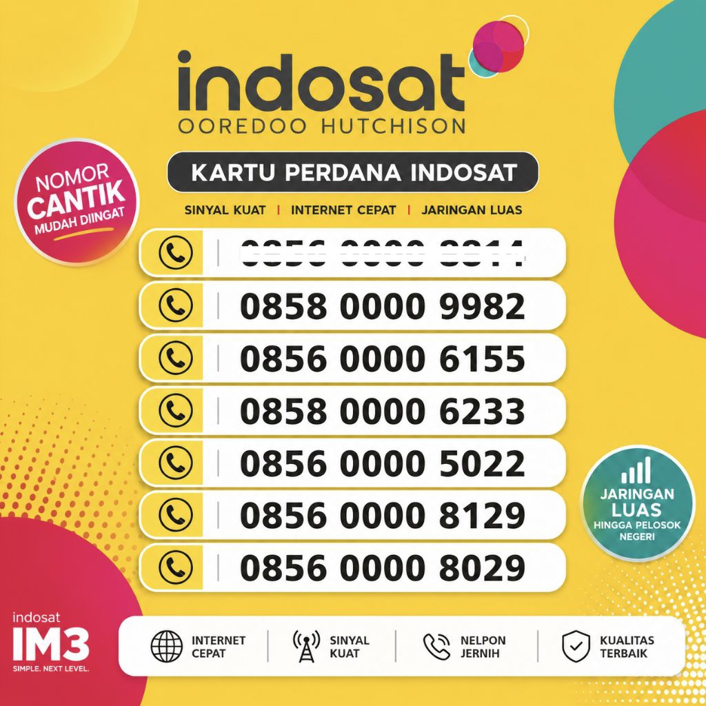 NOMOR CANTIK INDOSAT SERI 0000