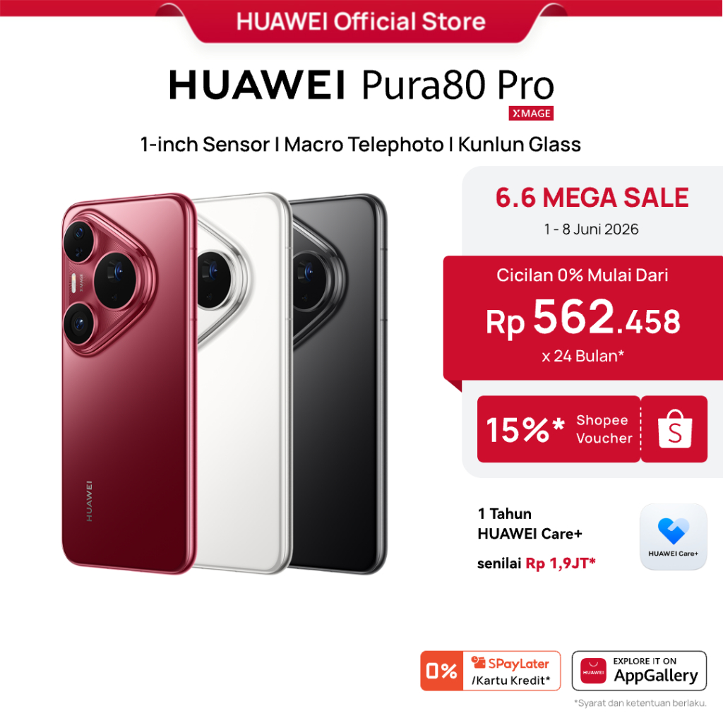 [6.6 | Voucher s/d 15% | HOT SALE] HUAWEI Pura 80 Pro Smartphone | 1-inch Sensor | Macro Telephoto |