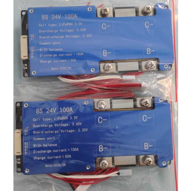 Bms Lifepo4 8s 24v 100A biru