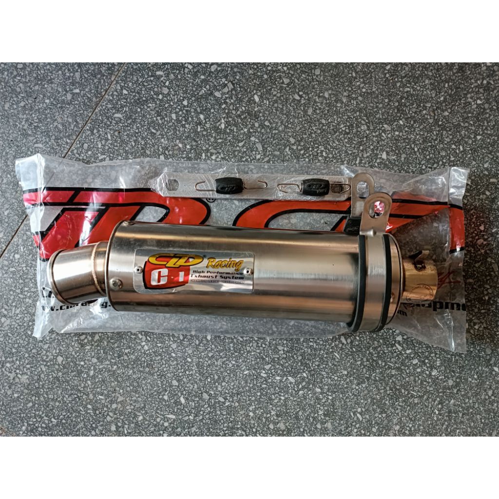 Knalpot Racing Inlet 38 ORIGINAL CLD RACING CLD C1 + Braket Untuk Motor Matic Vario Genio Beat Mio G