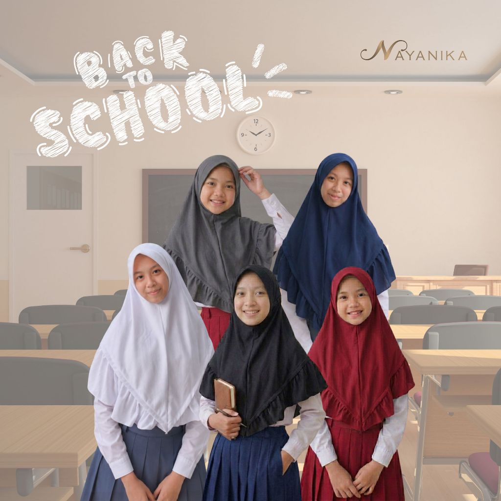 Nayanika Khanisa Alia Hijab Instan Putih | Kerudung Sekolah Instan