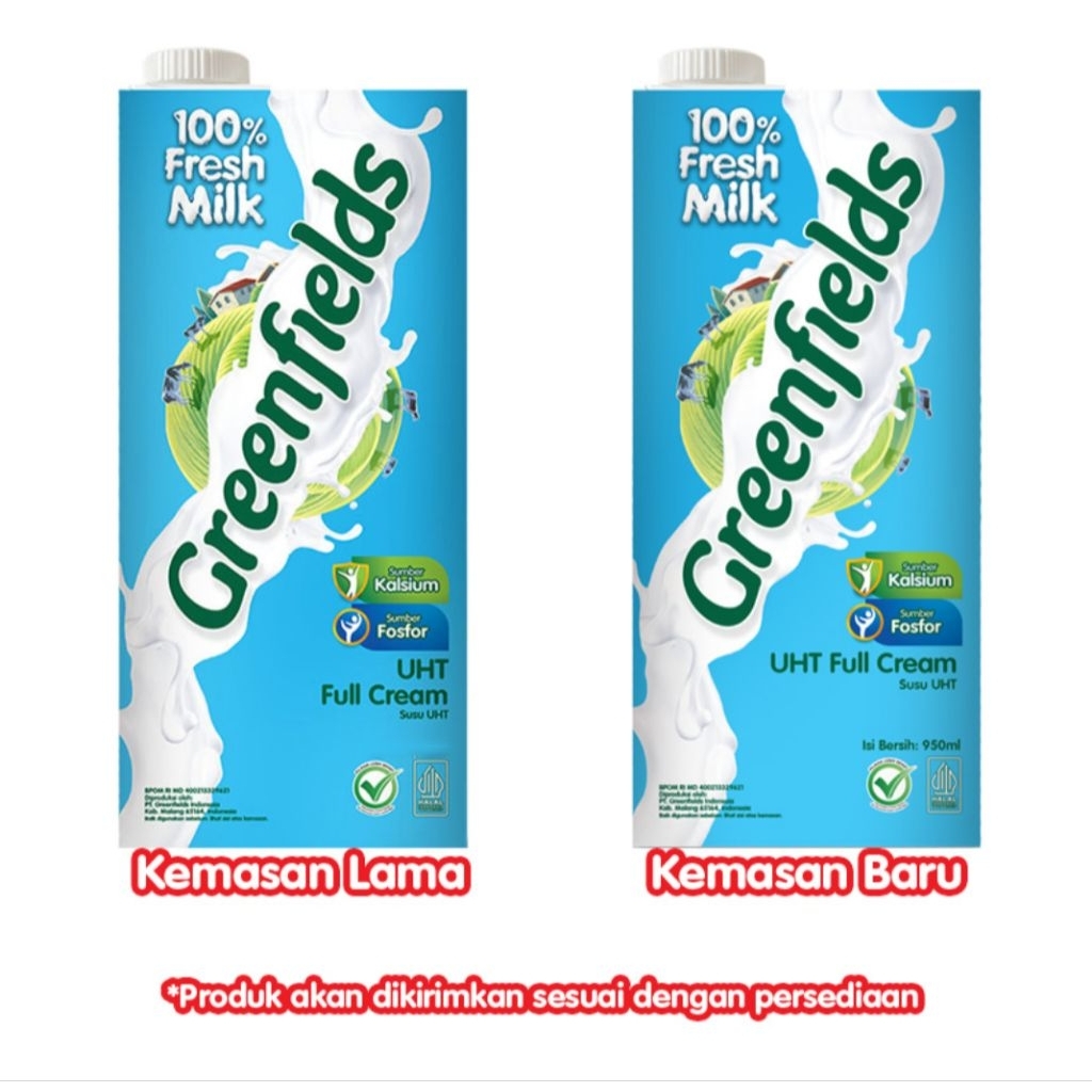 Greenfields Susu UHT Full Cream Kotak 950 ml