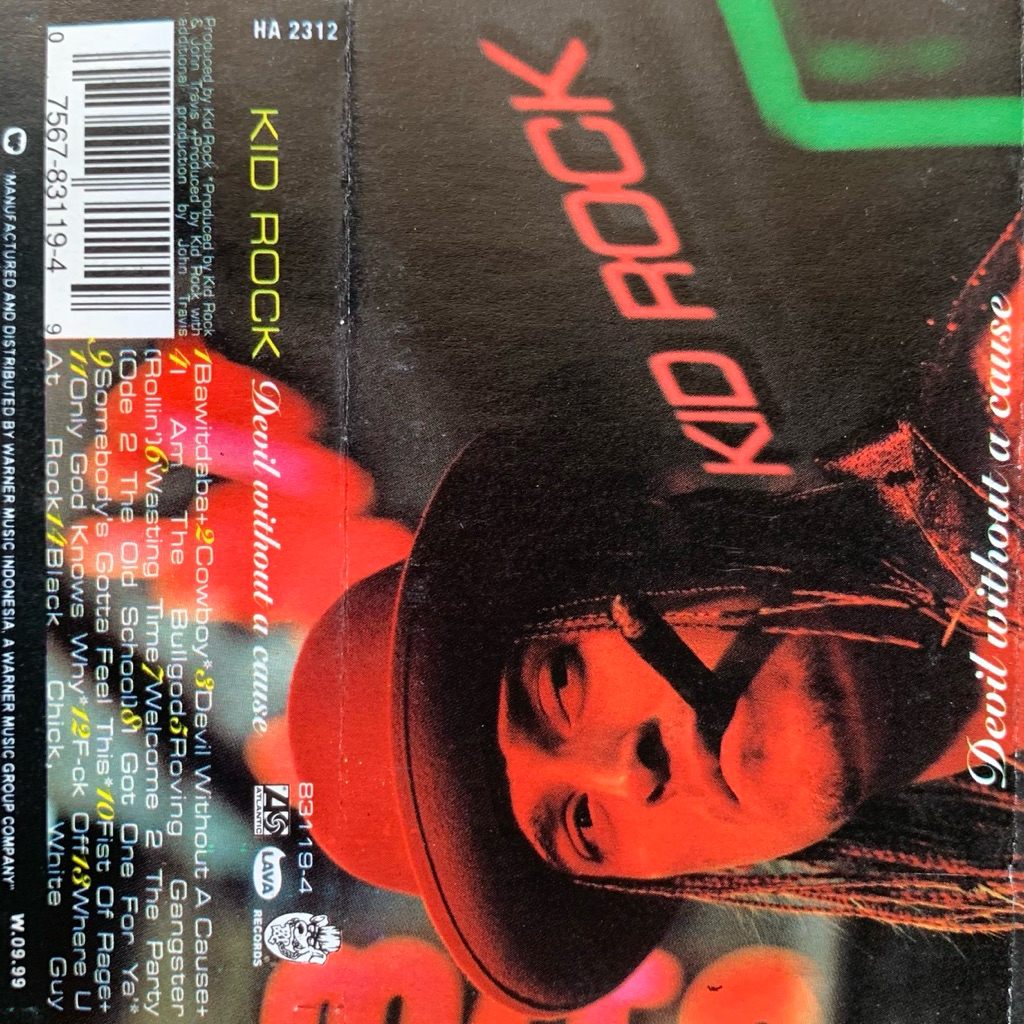 Kaset Pita Kid Rock - Devil Without A Cause (1998 Atlantic Recording Corporation)